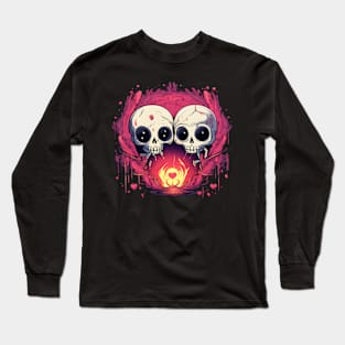 skull in love t shirt Long Sleeve T-Shirt